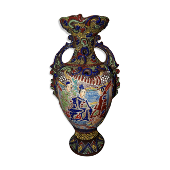 Ancient ceramic vase Satsuma Meiji Period