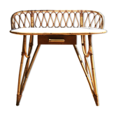 Bureau coiffeuse en rotin des années 1960/70