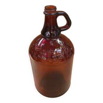 Ancienne Bouteille Dame Jeanne CLOROX Verre Marron Vintage #A941