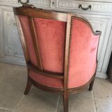 Velvet shepherdess armchair