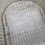 2 fauteuils vintage en rotin grisé des années 60