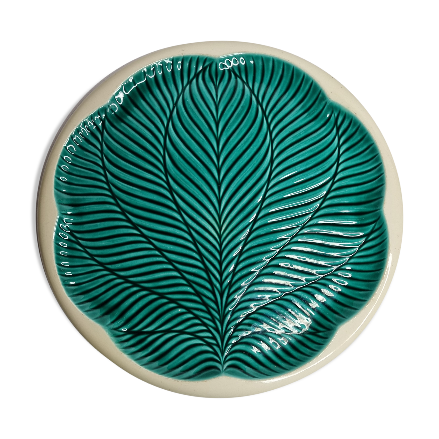 Plat rond, feuille de nénuphar, Verceram, 31 cm