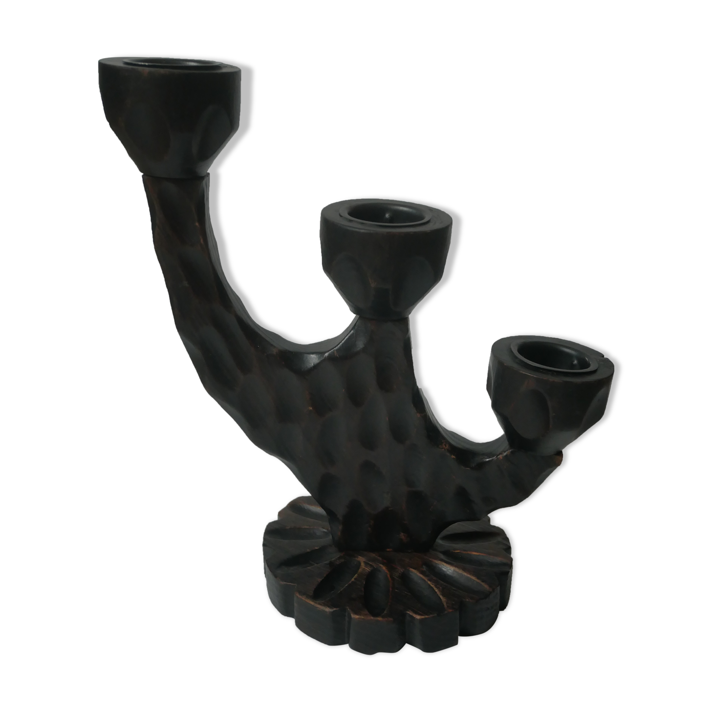 Vintage wooden candle holder