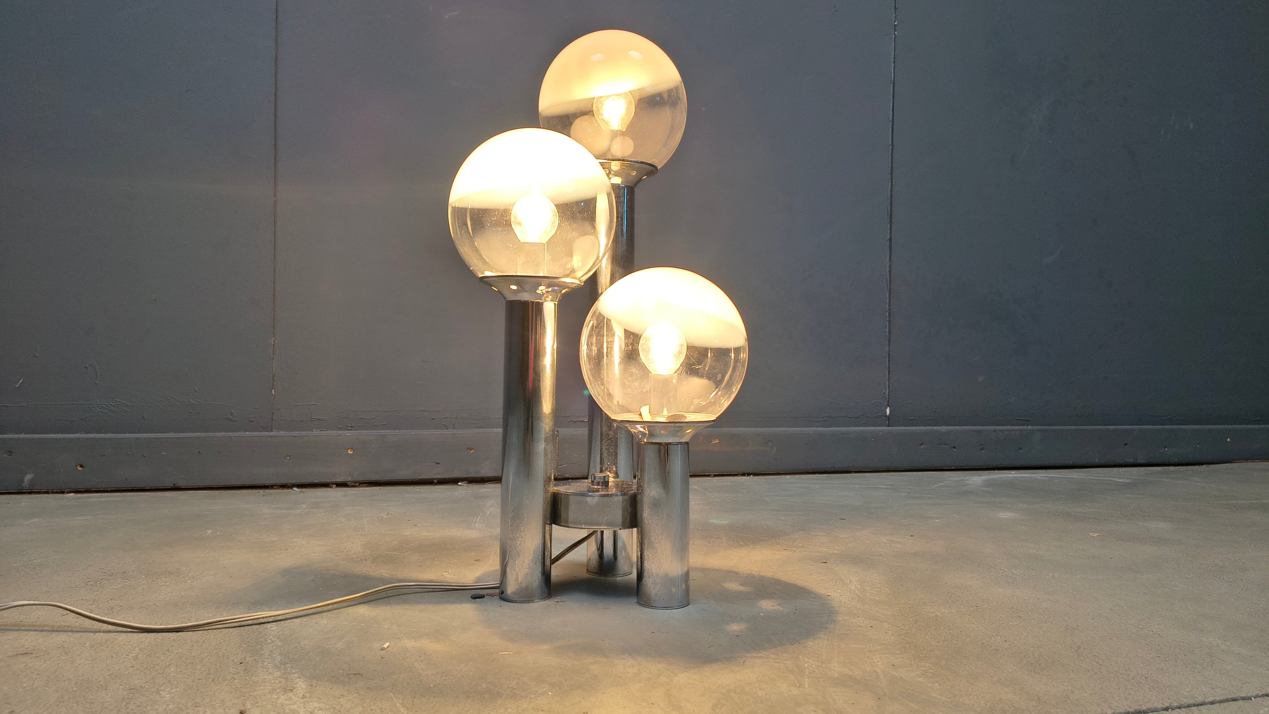 Vintage glass globe table lamp by Mazzega, 1970s