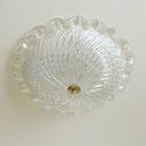 Vintage Murano Glass Sconce: Pearl Glass Wall Lamp / Handmade Flush Mount
