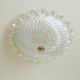 Vintage Murano Glass Sconce: Pearl Glass Wall Lamp / Handmade Flush Mount