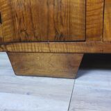 Wooden sideboard with large mirror and handles, 1940s