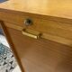 1960s office filing cabinet with curtains