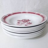 9 FB Digoin pink soup plates