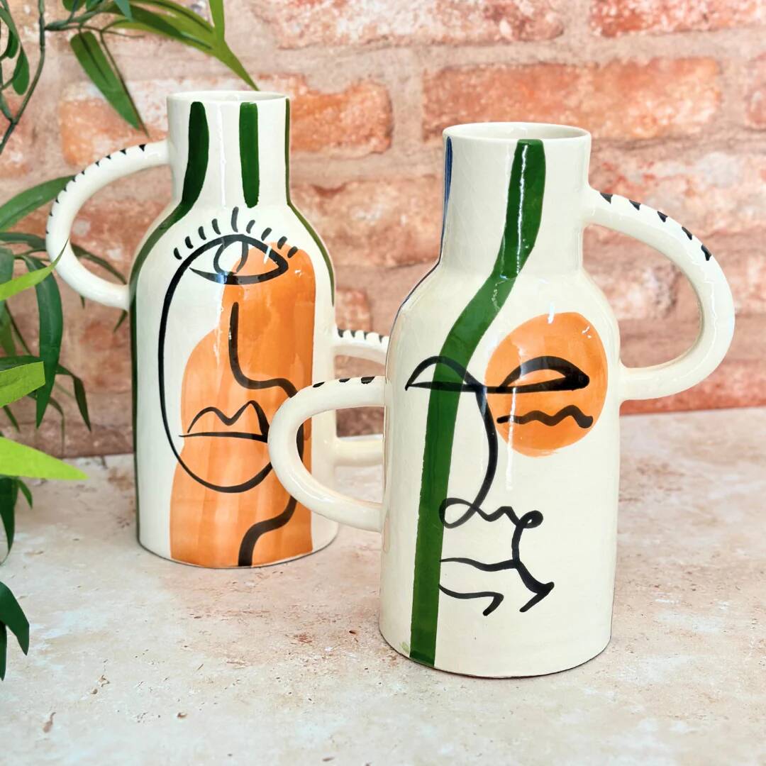 Taboukalt Oudm orange artisanal vase