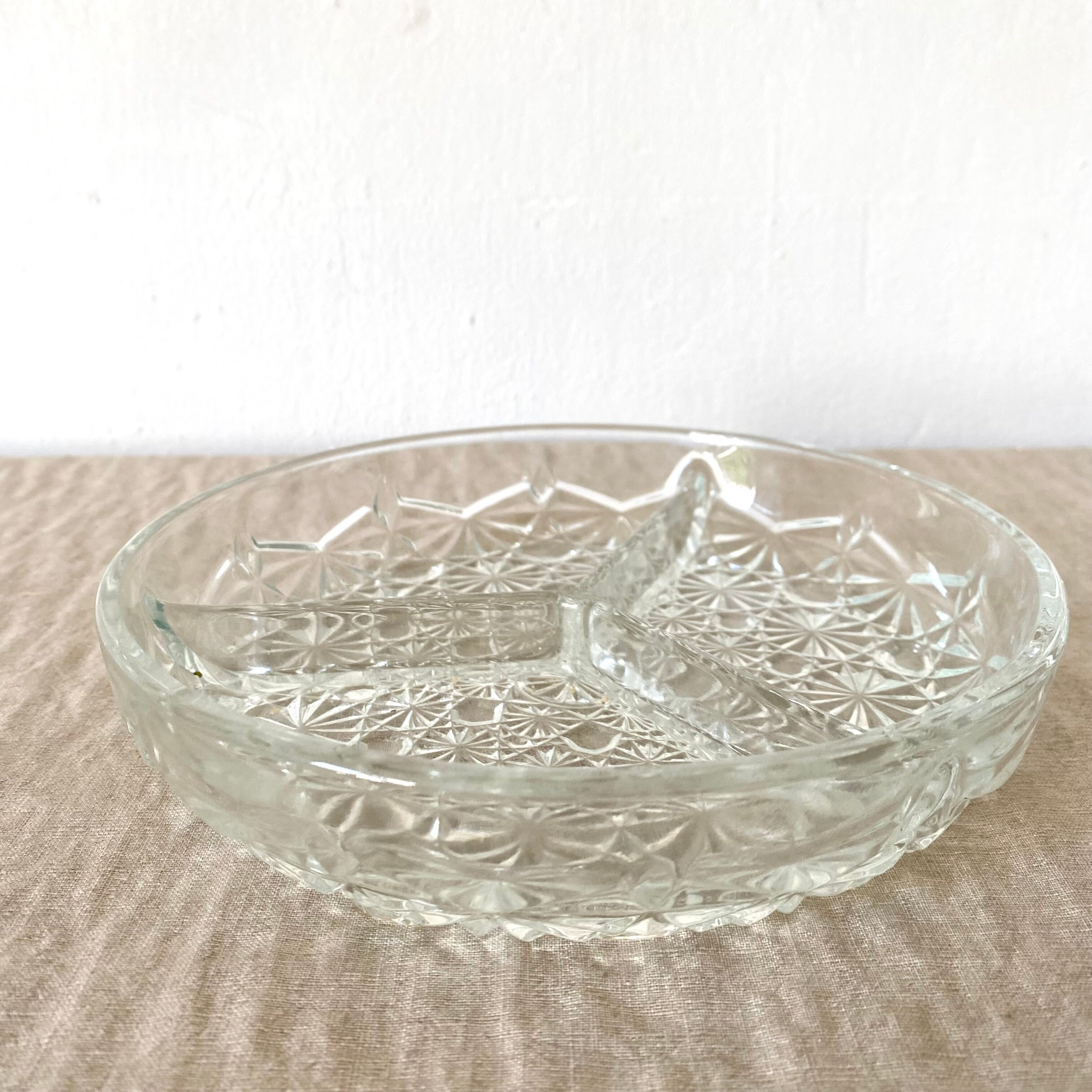 Glass dish aperitif service 80s