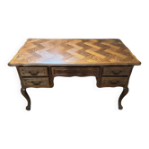 Louis XV solid oak desk, Riskoff Style manufacture.