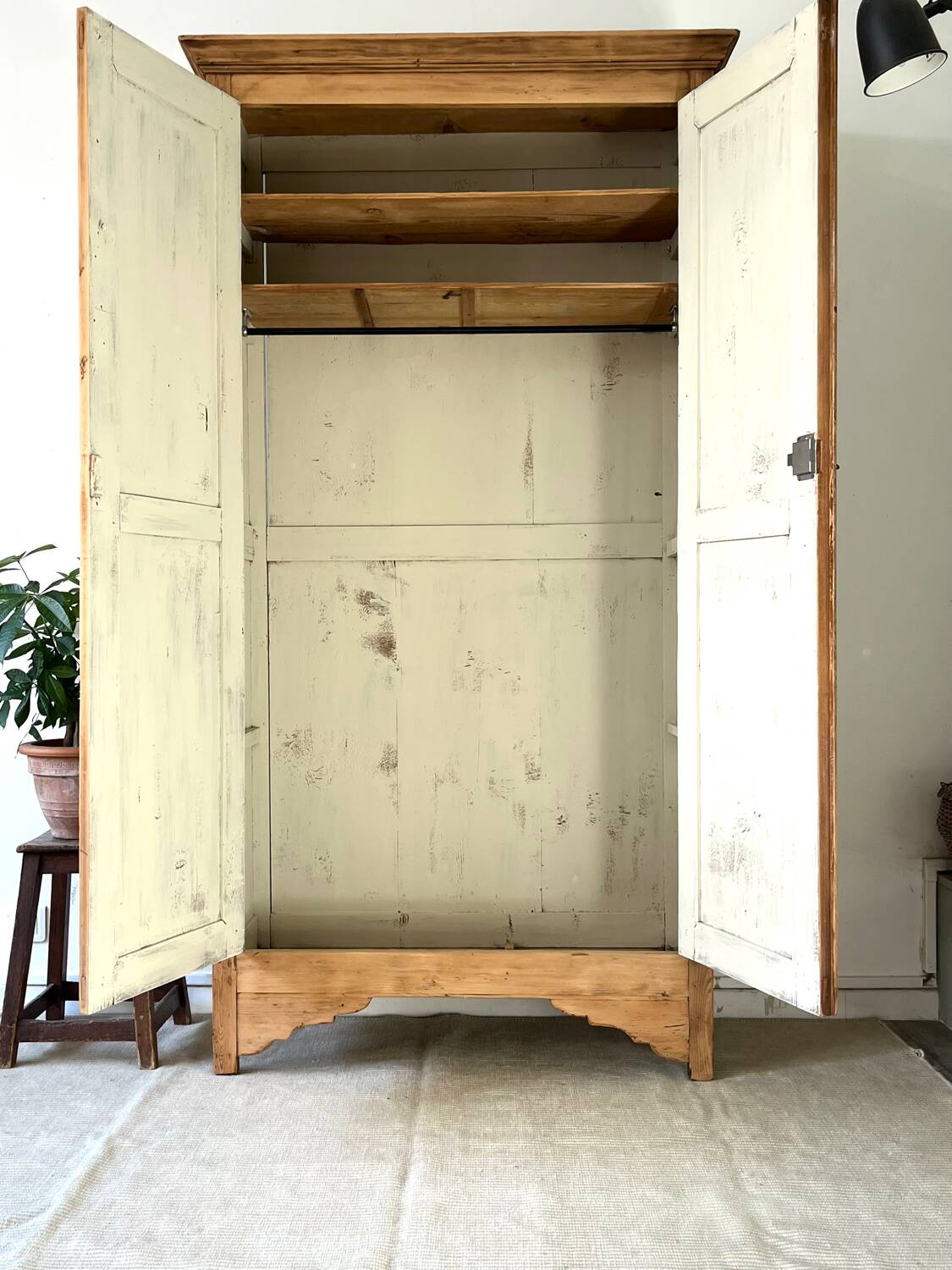 Raw wood wardrobe