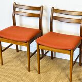 4 Scandinavian teak chairs 1960