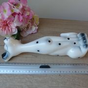 Large romantic ceramic Dalmatian dog figurine from the 1970s,