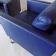 De Sede DS118 pair of blue leather club chairs