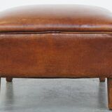 Large Ottoman Made of Sheepskin Leather