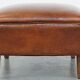 Pouf, repose-pieds en cuir marron