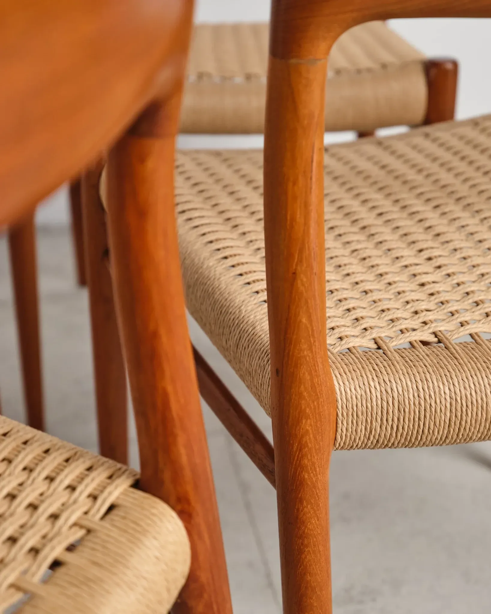 6 chairs model 75 in teak by Niels O. Møller, Denmark, 1950s