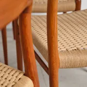 6 chairs model 75 in teak by Niels O. Møller, Denmark, 1950s