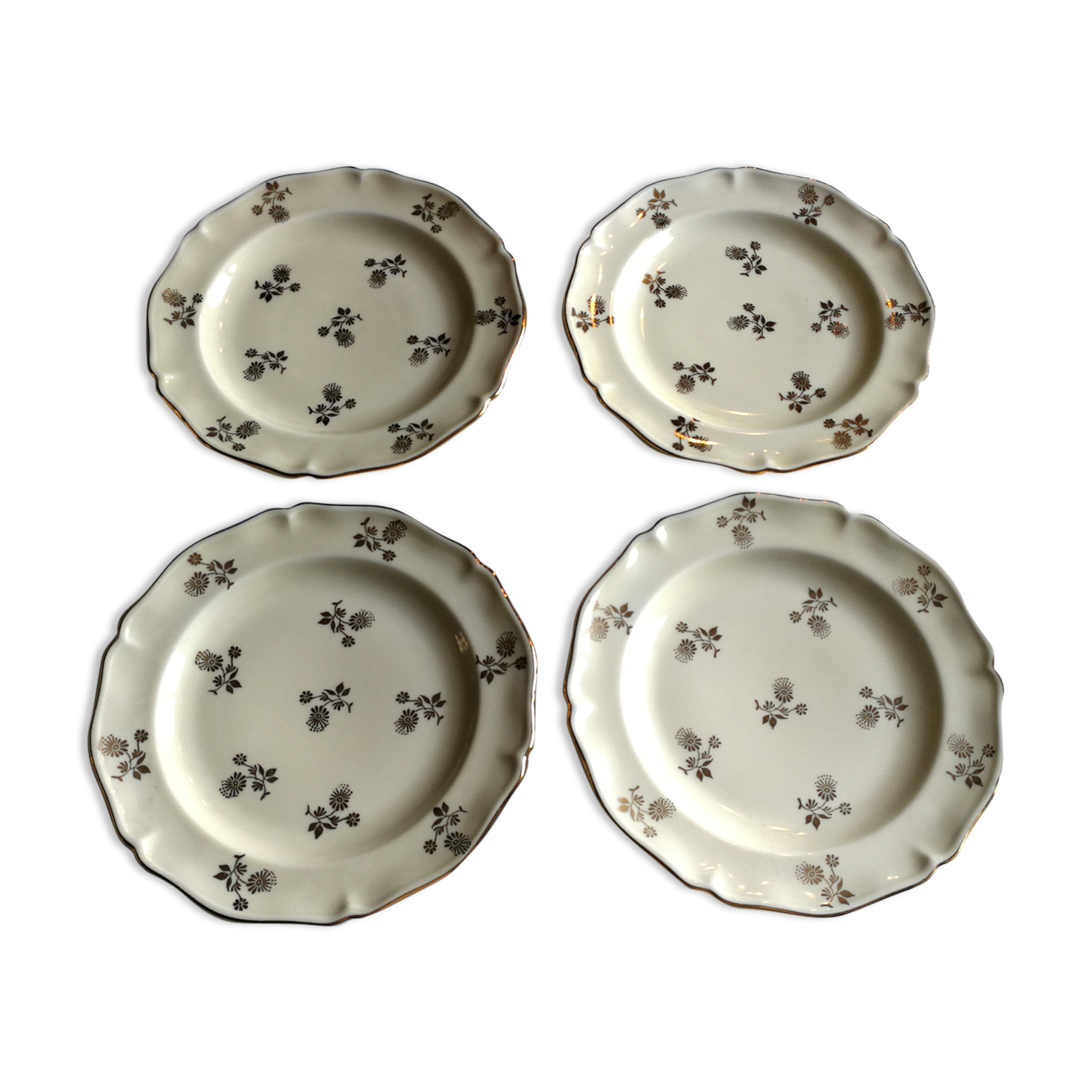 Dessert, beginning 20th, ANC Royal Limoges porcelain plates