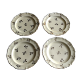 Assiettes à dessert porcelaine de Limoges début 20ème ANC royale