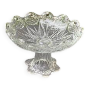 Glass bowl, vintage leaf and flower patterns