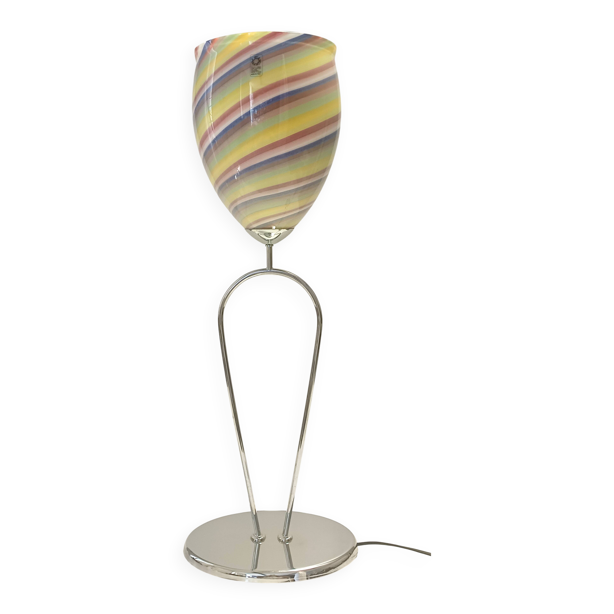 Multicolored Murano Glass Table Lamp by Leucos, Italy 1980s