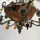 Napoleon III chandelier in bronze and alabaster with eight light arms, 19th century.