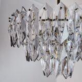 J.T Kalmar chandelier, cut glass, 3 levels, Austria 1970