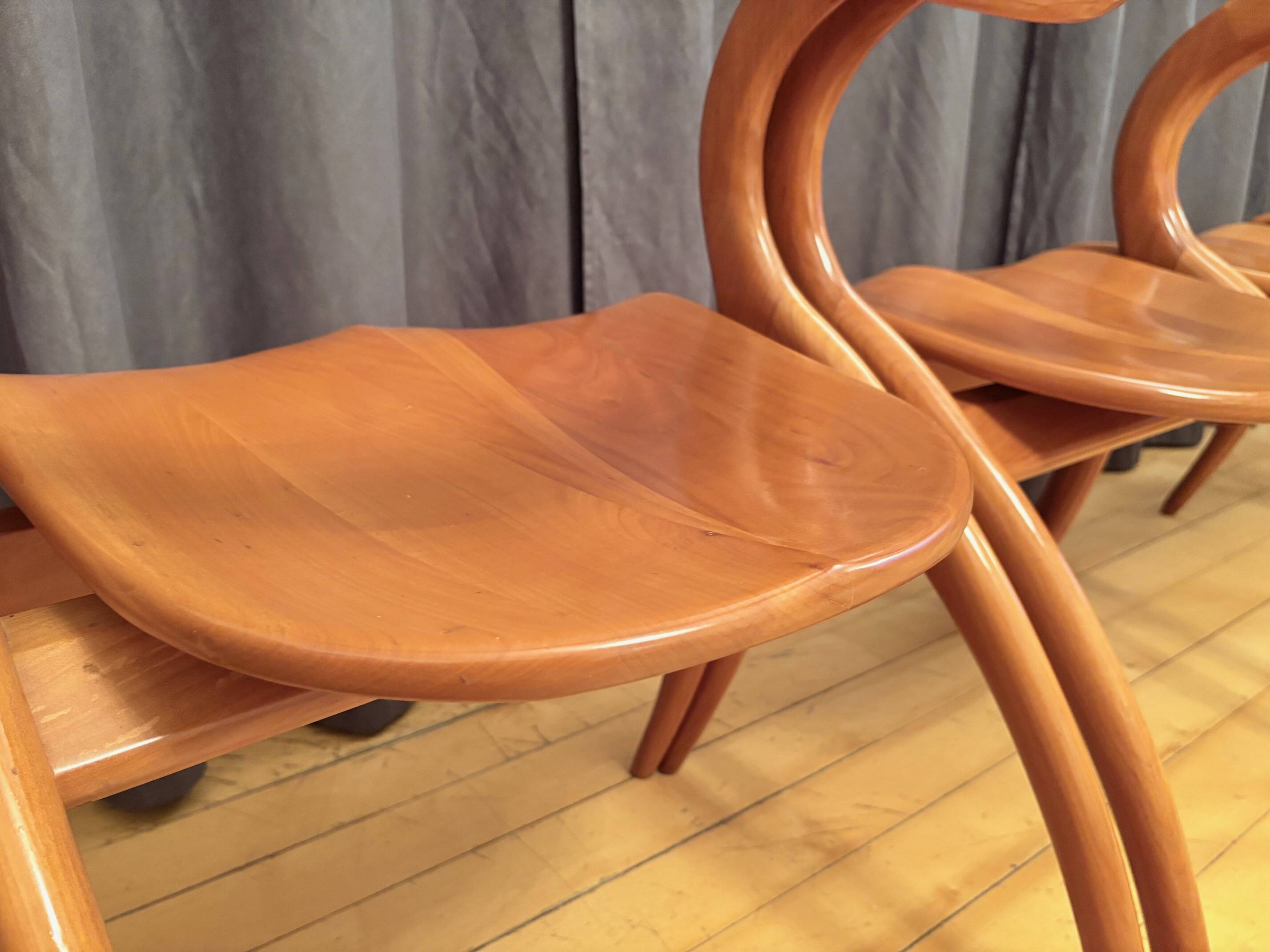 Set of four chairs designed by A. Sibau, Italy, 1980s.