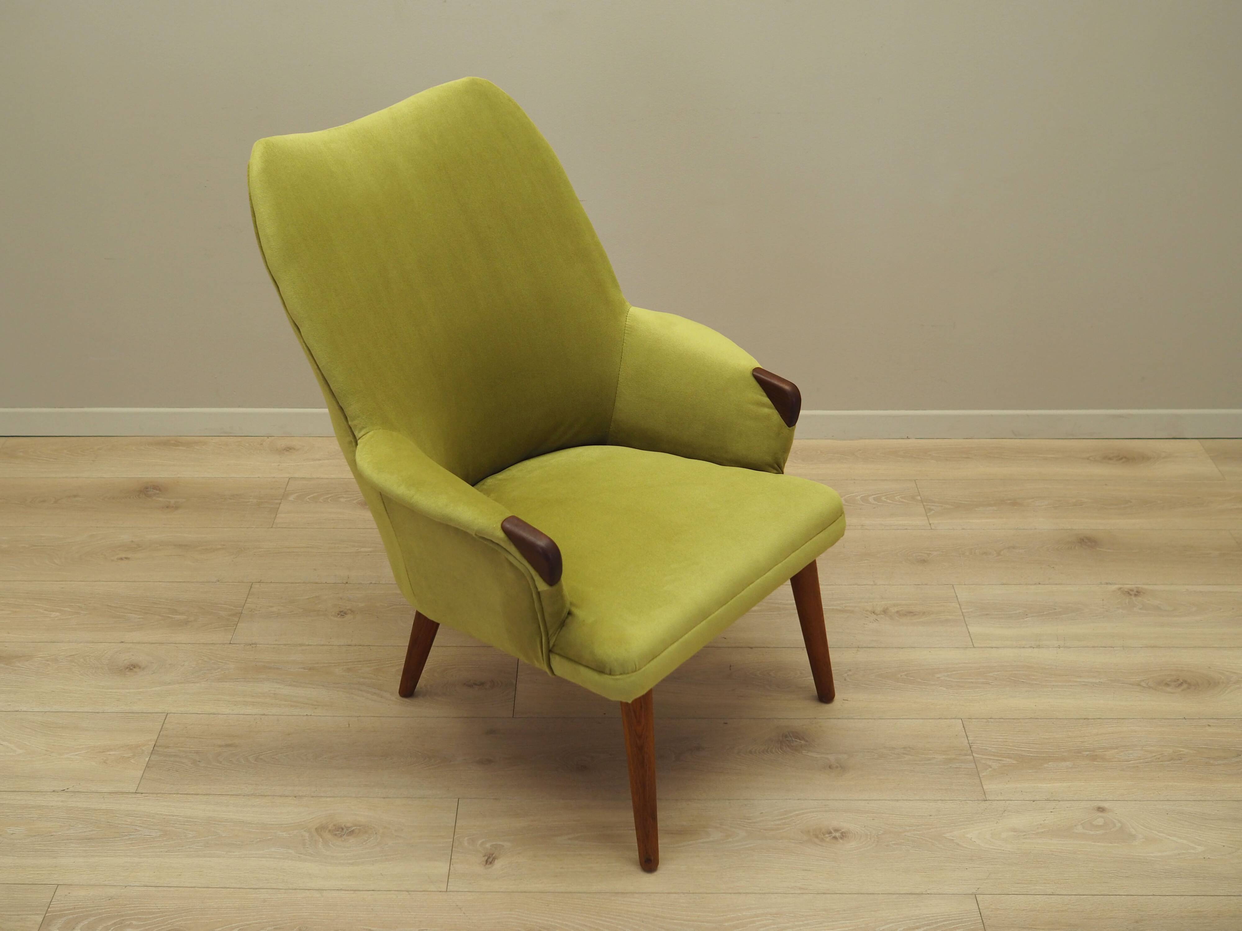 Green armchair, Danish design, 1970s, production: Denmark