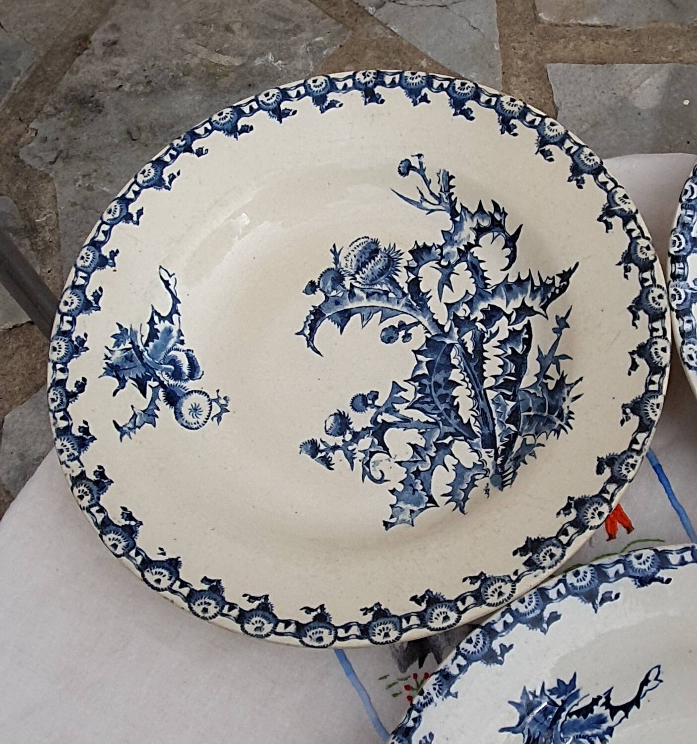 6 deep plates from Gien Chardon series