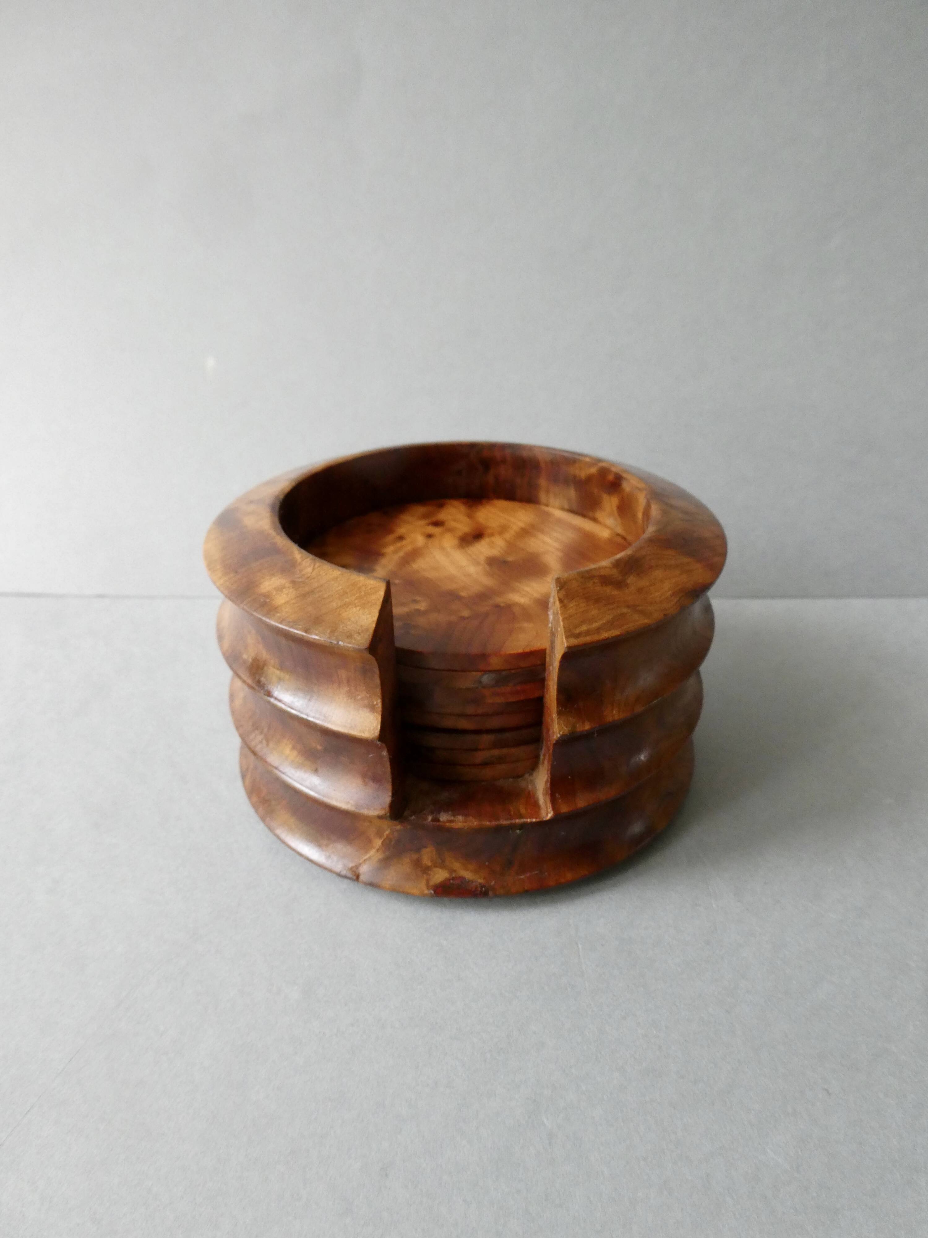 8 under glass in elm burl, Art Deco style