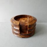 8 under glass in elm burl, Art Deco style
