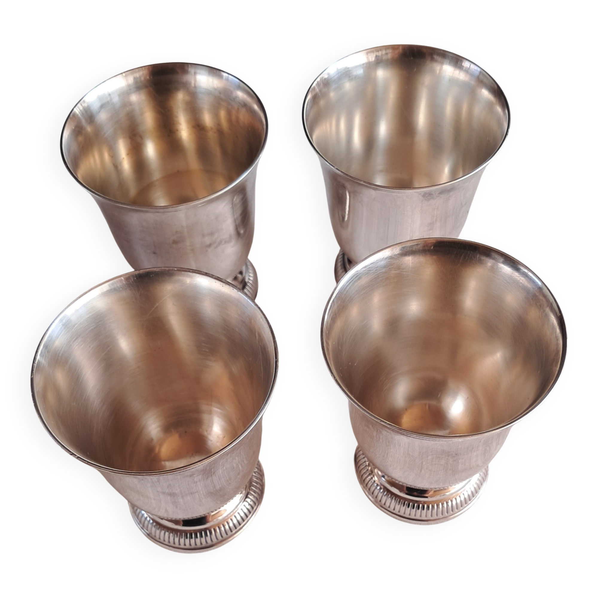 Superb set of 4 silver-plated goblets from the famous house.