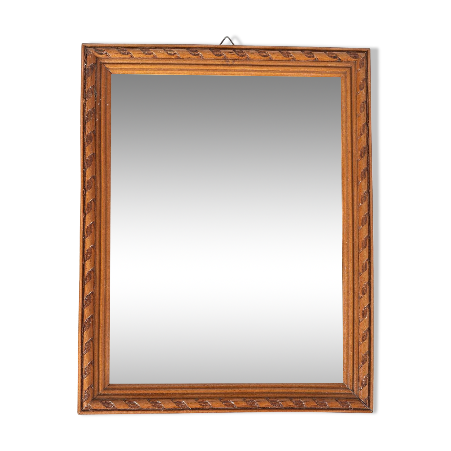 Small old wooden mirror with carved frame