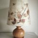 Herbarium lamp, turned wooden base, vintage bohemian