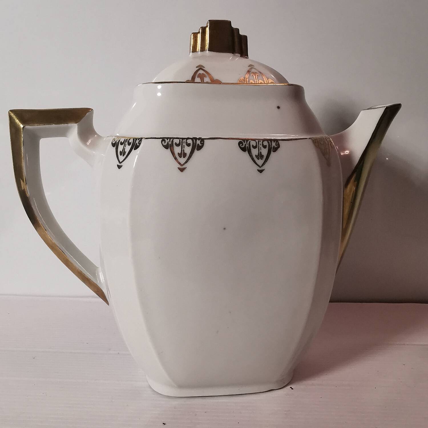 Ms france coffee service art deco style white and gold