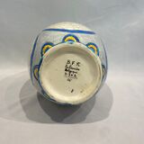 Rare ART DECO vase with polychrome butterfly decoration.signed Boch Frères Keramis (BFK)La Louvière Belgiq