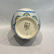 Rare ART DECO vase with polychrome butterfly decoration.signed Boch Frères Keramis (BFK)La Louvière Belgiq