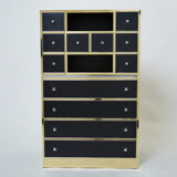 Secretary brass chrome lacquer Michel Pigneres 1970