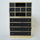 Secretary brass chrome lacquer Michel Pigneres 1970
