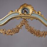 Louis XV style screen with three sheets in molded wood and embroidered fabrics