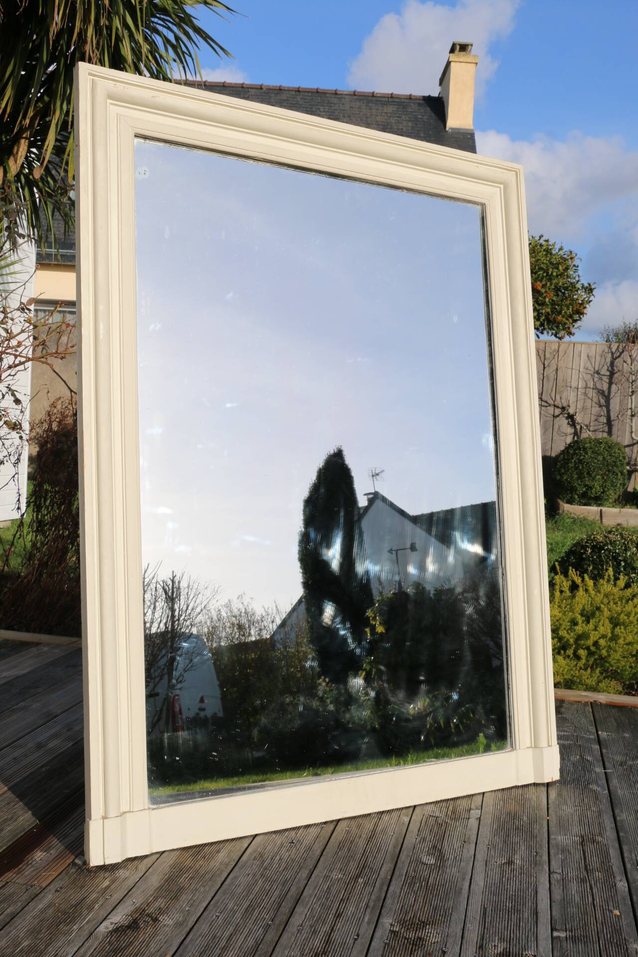 XXL white rectangular mirror 1565mm