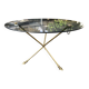 Glass and brass coffee table with hoof-shaped tripod legs, 1970