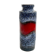 Vase Fat Lava bleu et rouge West Germany