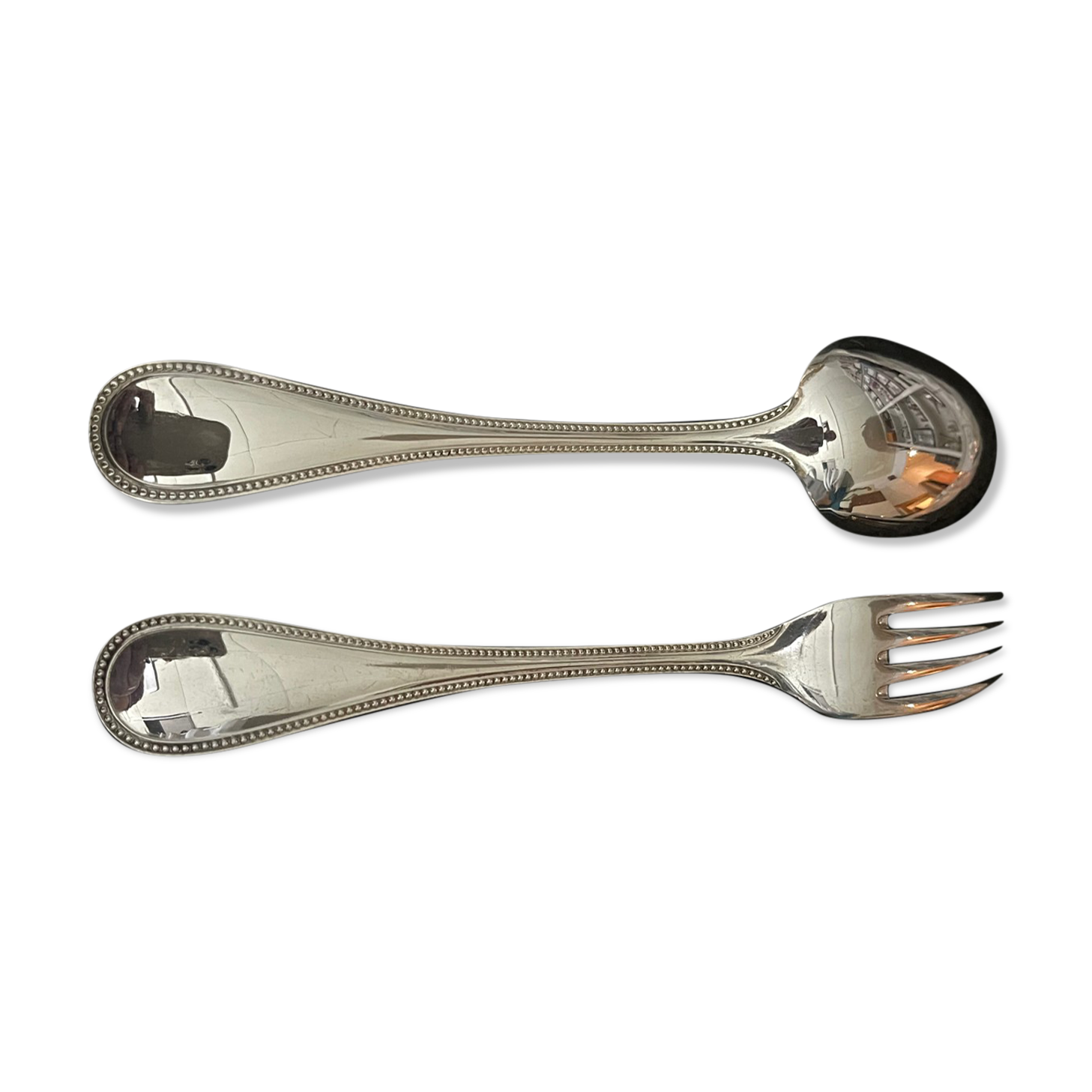 Grande Louche Christofle Modèle Perle 28cm - Argent Plaqué, Fabrication Française - Très Bon état