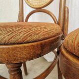Set of 4 Vintage Bentwood Dining Chairs: Cane Back, Thonet Style
