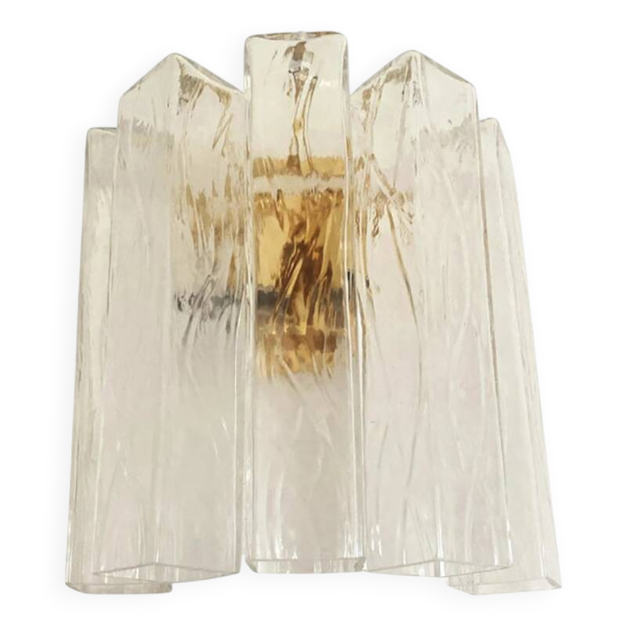 Applique murale en verre de Murano dorée de style moderne du milieu du siècle dernier « Squared ».